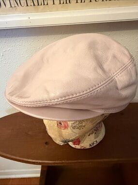 Light Pink Leather Newsboy Cap by Wilsons Leather